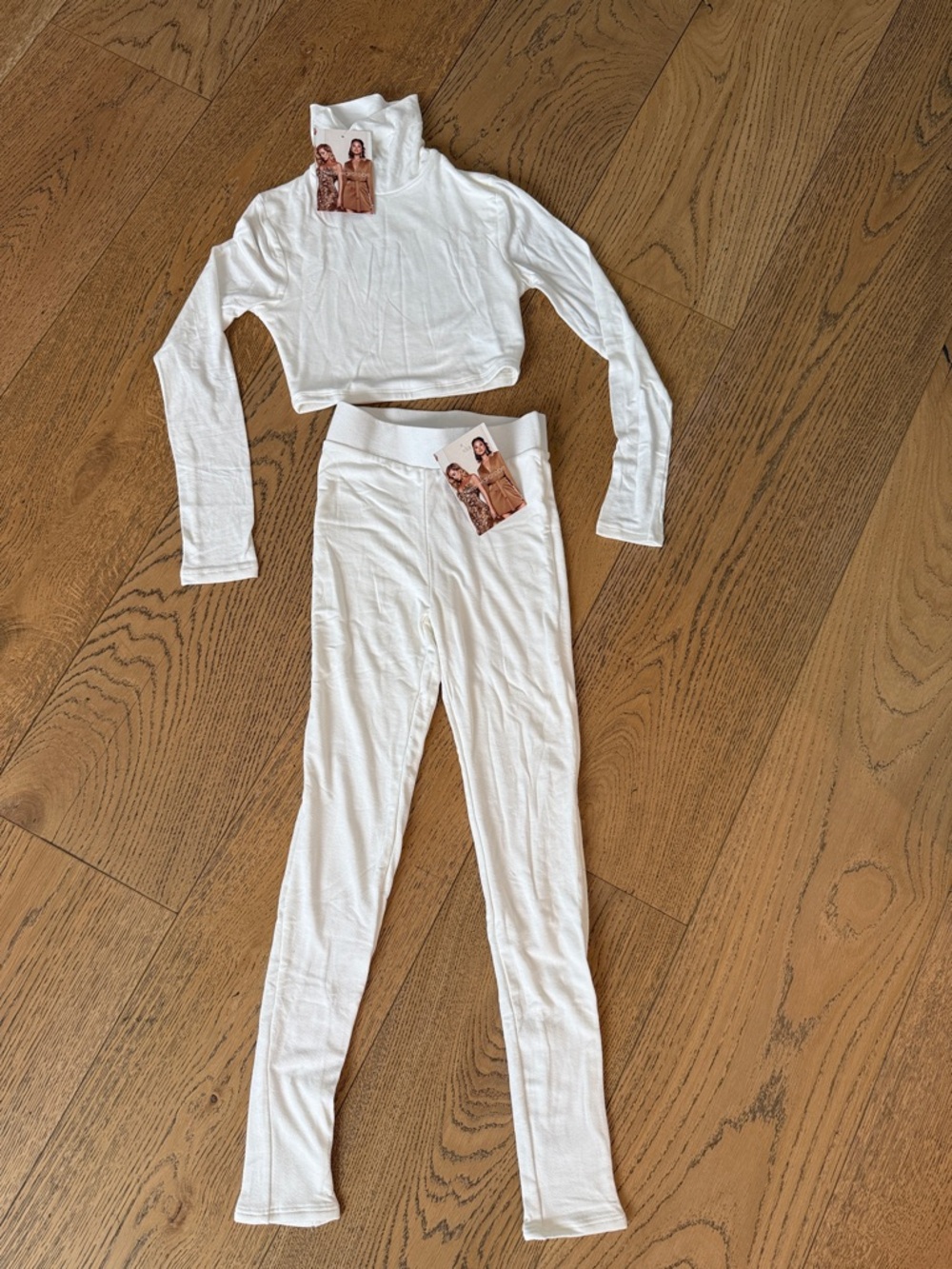 naked wardrobe White Turtleneck Top & Pant set